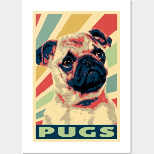 Pugs Vintage Colors Posters and Art